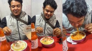 Viral Makan Mie rebus Dengan Topping Gula Pasir.