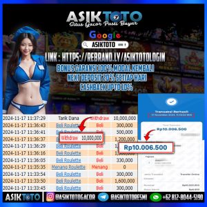 Klik Disini Untuk Daftar Di Situs ASIKTOTO , Bisa Buat Jadi Kaya Mendadak, Rungkad Di Awal Saldo Kembali 100%